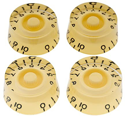 Musiclily Pro Metrische Gitarre Knöpfe Potiknöpfe Speed Knobs für Epiphone Les Paul Style E-Gitarre Bass, Creme(4er Set)