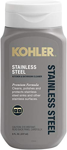 KOHLER K-23729-NA Stainless Steel Cleaner, Kitchen & Bathroom Cleaner, Polish & Protect Sinks & Other Surfaces, 8 FL Oz