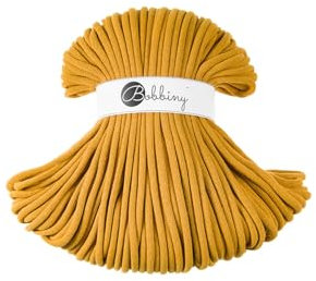 Bobbiny, filato “Jumbo”, cordoncino per macramé, 9 mm x 100 m, giallo senape