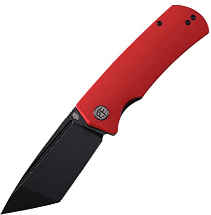 Petrified fish PFP01T Beluga Klappmesser, 3.58 K110 Stahl Klinge Micarta Griff, Mit Kugellager EDC Taschenmesser (Red Stonewashed)