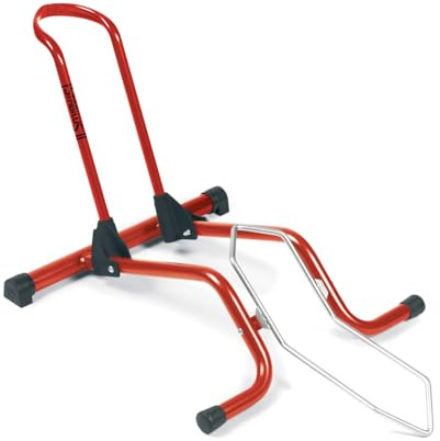 Officine Parolin Cavalletto STABILUS 2.0 | Cavalletto Universale Pieghevole per Bici | Road MTB Gravel E-Bike | 2 Snodi Pieghevoli | Solo Pneumatico | Colore Rosso | Made in Italy