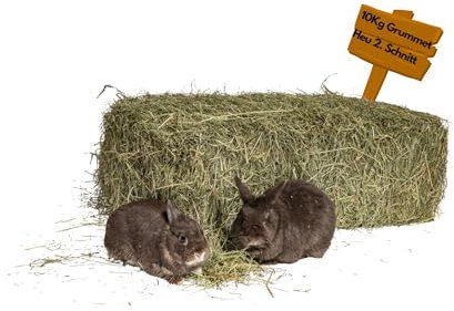 agrar-Store |10Kg Premium-Heu 2.Schnitt extra weich | frisch & unbehandelt Ernte 2024 | Kräuterheu Grummet Heuballen Wiesenheu Meerschweinchenheu