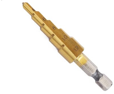 Shallho 1/4 vástago hexagonal 4-12mm titanio recubierto espiral acanalado paso taladro HSS paso broca para plástico madera metal multi-agujero cónico taladro