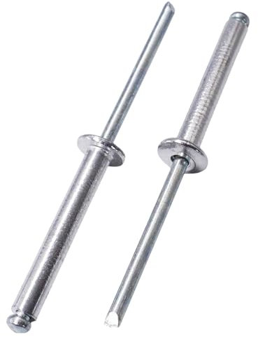 SKIR'CO Lot de 50 rivets aveugles en aluminium 4,0 x 26 mm, mandrin en acier, rivets pop à tête bombée DIN 7337