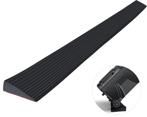 Rampa per soglia, 100 x 5,5 x 1,6 cm, in PVC, superficie antiscivolo, rampa di carico per sedia a rotelle, passeggini, deambulatori o scooter (nero)