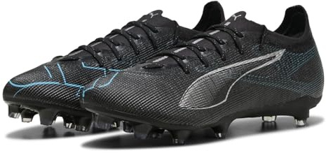 PUMA Ultra 5 Pro FG/AG, Chaussure de Football Unisexe, PUMA Black-PUMA Silver-Bright Aqua,