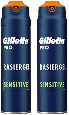 Gillette PRO Bartpflege Rasiergel Männer (200 ml), kühlt die Haut, um sie zu beruhigen und spendet dem Barthaar Feuchtigkeit, Geschenk für Männer (Packung mit 2)
