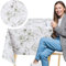 KP HOME Weiße PVC Tischdecke Abwischbar Mit Boho-Blättermuster – Quadratische Wachstischdecke 140x140cm, Wasserdichte & Abwischbare Kunststoff Vinyl Wachstuch Mit Grünen Eukalyptusblättern Für Draußen