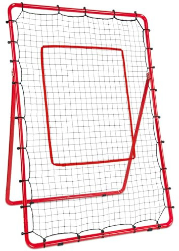 AKOZLIN Softball Volleyball Lacrosse Abpraller Bounce Rückennetz, Schlagzone für Lacrosse Baseball Sportübungen, 122×185cm, 5 Winkel Verstellbar,Pitchback Baseball Netz mit Tragetasche