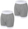 Carer 2 Stück Inkontinenz-Auslaufsichere Unterwäsche Boxershorts für Erwachsene Plastik-Windelhülle Waschbare Wiederverwendbare Wasserdichte Inkontinenzunterwäsche Boxershorts Unisex Grau Größe XXL