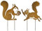 Whemyreat 2 spine da giardino per scoiattoli, in metallo, effetto ruggine, decorazione autunnale per giardino, decorazione da giardino per esterni, decorazione in ruggine per balcone e terrazza