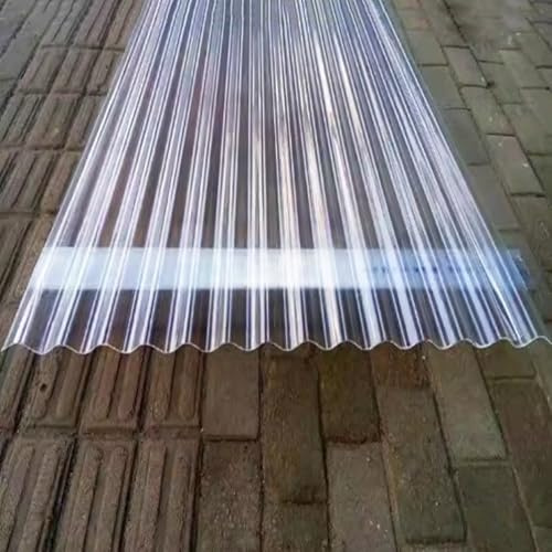 Corrugated Roofing Sheets,Clear Roof Sheet,1.5mm Thick FRP Daylighting Plate,Flame Retardant Cladding Walling Sheeting,Rainproof Board,Roof Panels for Garage Carport (3 Pcs,0.9x1.2m/35x47in)