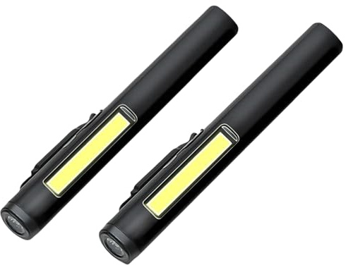 flintronic 2 st ficklampa, mini LED-ficklampa, handhållen ficklampa liten, IPX4 vattentät pennlampa, USB-uppladdningsbar, pennlampa perfekt för inspektion, arbete, reparation, nödsituationer