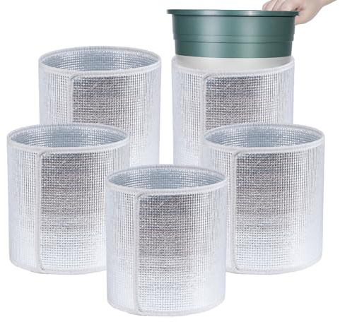 Fundas de protección anticongelante, macetas de 5 piezas, bolsas de protección para flores, resistentes al viento y a las heladas, manta de invierno para maceta | para clima frío al aire libre jardín
