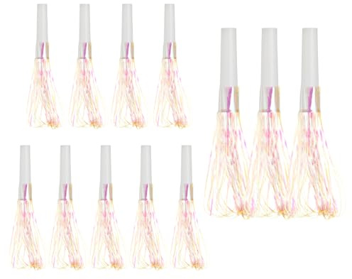 QUARKZMAN 12 Pcs Matracas Con Flecos, Sopladores De Fiesta Con Flecos Metálicos Favores De Fiesta Para Eventos Deportivos Fiestas De Cumpleaños Ceremonias De Graduación, laser