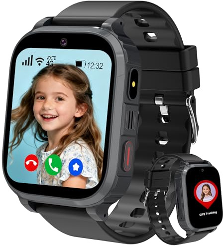 4G Reloj Inteligente Niño GPS, Videollamada, Chat de Voz, SOS, Juego, IP68
