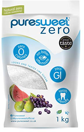 Puresweet Zero® 100% Natural Zero Calorie Sweetener 1kg, No Bitter Aftertaste, Diabetic Friendly, Tooth Friendly, Vegan, Non GMO.