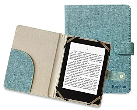 Berfea Housse Étui Coque de Protection 6 Pouces Universel pour TAGUS, Tolino Shine, Energy, Tesla, Readmoo Mooink, Woxter, Digma, Onyx BOOX, Pocketbook, Kobo Clara/Nia/Touch ebook liseuse, Bleu