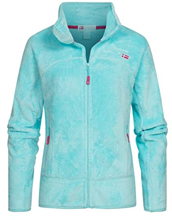 Geographical Norway Upaline Lady - Fin fleece för kvinnor, varm dragkedja - Varm damjacka för höst, vinter, vår - Långärmad tröja, päls, mjuk komfort utomhus, turkos, S
