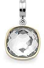 Leonardo Jewels Clip&Mix Cuscino Anhänger Schuck, goldene Ionen-Plattierung mit facettiertem Glaskristall in quadratischer Form, Damen Modeschmuck, 021629