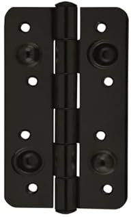 Bisagra especial de seguridad negra sin remate canto redondo para puerta blindada de150mmx80mm