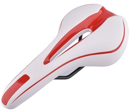 Selle de vélo de Montagne Durable, Blanc Rouge