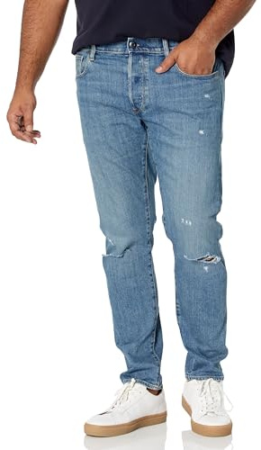 G-Star 3301 Slim Fit Jeans, Oasis Rasgado Envejecido, 32W x 30L para Hombre