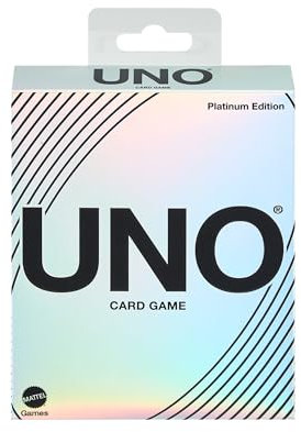 Mattel Games UNO Platin Edition Kartenspiel für Film- und Familienabende, Spielabende, Reisen, Camping und Partys, Premium-Sammelkarten, HPY61