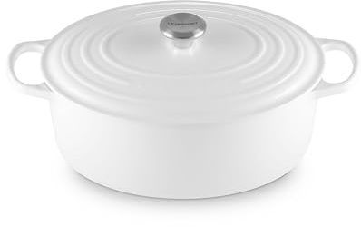 Le Creuset Enameled Cast Iron Oval Dutch Oven, 8 qt., White