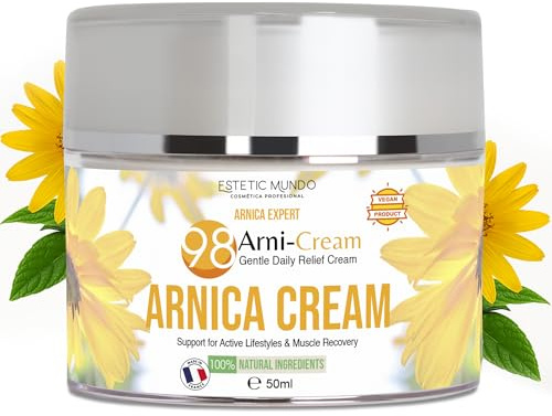 ARNI·CALM Crème à l’Arnica 98% Bio – Apaise, Détend et Régénère – Avec Calendula & Huile de Jojoba – Pour Peaux Sensibles, Zones Tendus, Après le Sport ou les Chocs (50)