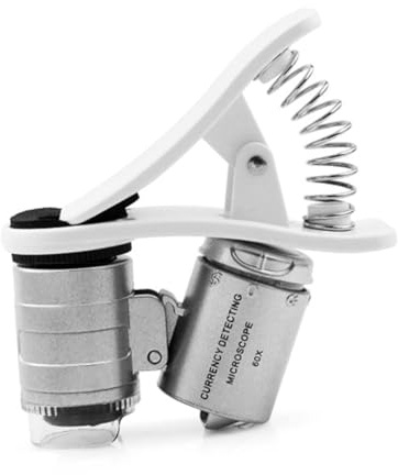 Microscope portable avec loupe 60X et pince pour téléphone