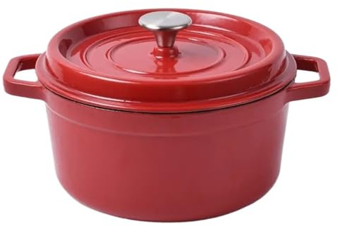Crimson emaljerad minigryta soppgryta 14 cm – perfekt för matlagning av spishäll, te och små måltider, under 1 liter kapacitet, snygga och hållbara köksredskap