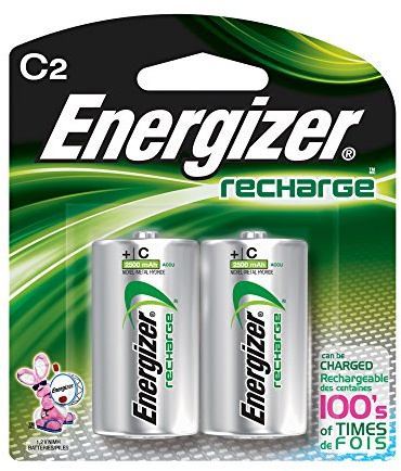 Energizer NH35BP-2 C2 Rechargeable, Size C, 2 Count, 0.5 Height, 3.25 Width