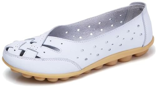 Fangsto - mocasines planos Mujer , Blanco (Blanco), 36 EU