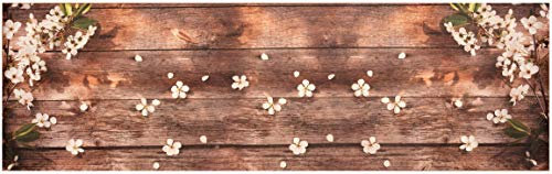 Baroni Home Küchenläufer aus PVC, rutschfest, waschbar, Pfirsichblumen, 60 x 180 cm