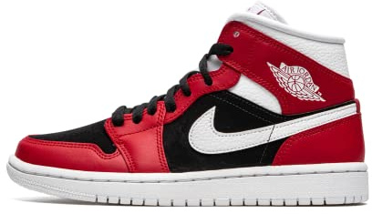 Nike Air 1 Jordan Mid Weiß Snakeskin BQ6472-110 Damen-Schuhe, Gym Rot/Weiß/Schwarz, 40 EU