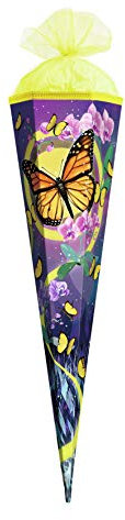 ROTH Geschenk-Schultüte Schmetterling 50 cm klein - 6-eckig Tüllverschluss