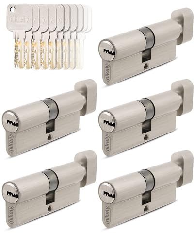 GERCAR Pro 5cilindro 30/30 de cierre uniforme, juego de 5 pomo con llave, cerradura de 60 mm, para puerta de 5 cilindros – Longitud: 60 mm