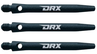 RED DRAGON Hip-Grip Mittlere Schwarze Graphit-Dartschäfte aus Aluminium (Schaft) - 2 Sätze pro Packung (insgesamt 6 Stiele)