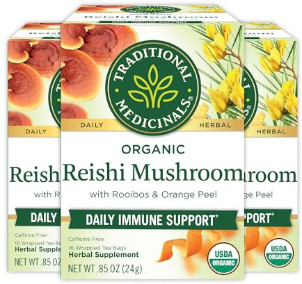 TRADITIONAL MEDICINALS Funghi Reishi con Rooibos e tè alla buccia d'arancia