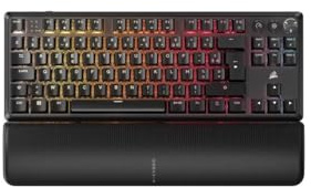 Corsair K70 Core TKL Wireless RGB Clavier de Jeu Mécanique sans Clé – Interrupteurs Linéaires MLX Red v2 Pré-Lubrifiés – Capuchons de Clé en ABS – AZERTY FR – Noir