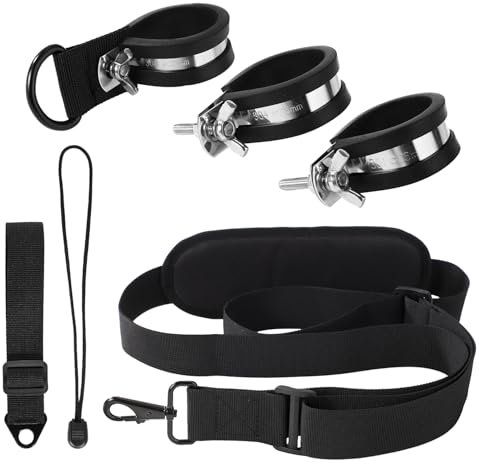 Sangle de Débroussailleuse Longue avec 3 Colliers de Serrage en Acier Inoxydable, Bandoulière pour Débroussailleuse Bandoulière pour Souffleur de Feuilles Tondeuse à Gazon