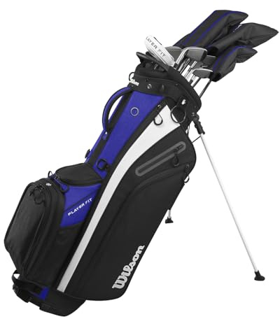 Wilson Set Completo da Golf PlayerFit per Uomo, Con Sacca Stand, Shaft in Acciaio e Design Migliorato, Nero/Nero/Bianco