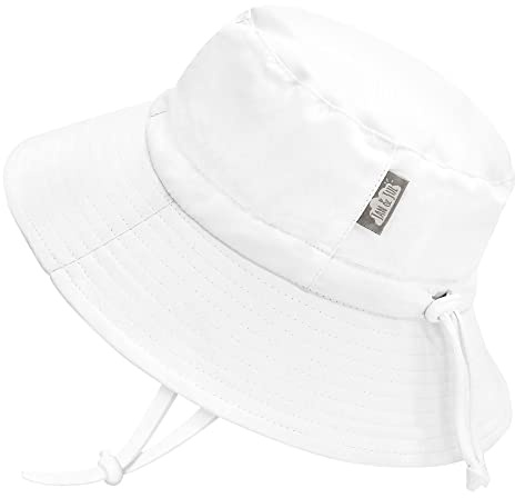 Jan & Jul Chapeau de Soleil à séchage Rapide, Hydrofuge pour Les Enfants(XL: 6-12 Ans, Blanc)