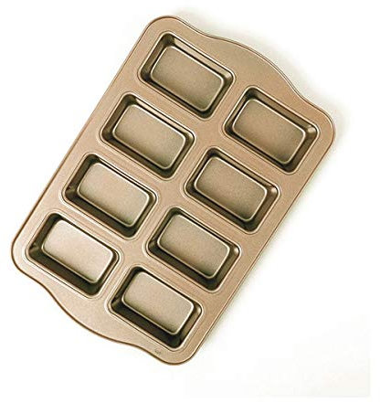 Kilimazart Mini-Laib-Pfanne 8-Kavitäten-Backformen aus Kohlenstoffstahl Antihaft-Brotbackform Einteiliges Design