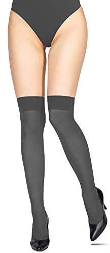 LORES Calze sopra il ginocchio in microfibra opaca da donna, a gamba alta, calde, lunghe, 60 DEN, per cosplay, Taglia unica
