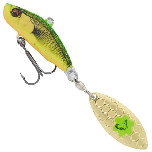 Savage Gear Jig Spinner zum Kunstköderangeln auf Raubfische 3D Sticklebait Tailspin 8cm 18g, Farbe:Firetiger