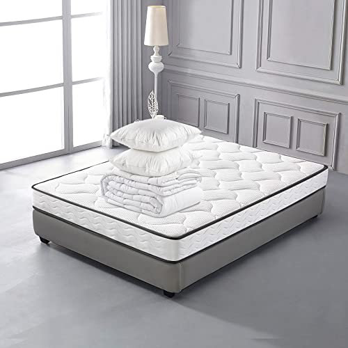 IZTOSS Luxe Pack Matelas Mémoire de Forme 140x190 + 1 Couette 240x220 + 2 Oreillers 60x60