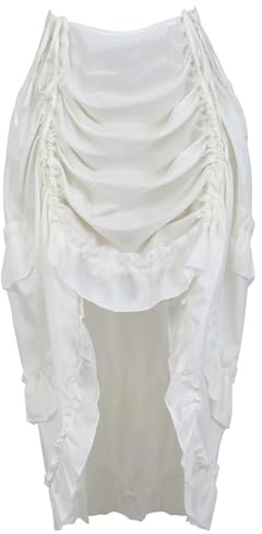 Jutrisujo Jupe Femme Dentelle Asymetrique Steampunk Renaissance Vintage Rétro Sexy Médiévale Taille Elastique