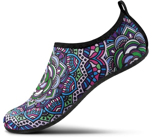 SEEKWAY Water Shoes Women Men Adult Quick-Dry Aqua Socks Barefoot Non Slip for Beach Swim River Pool Lake surf Black Size SK002